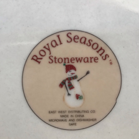 Set Of 2 Royal Seasons ‘Snowman’ Stoneware  Bread & Butter/Dessert Plates - Picture 4 of 5